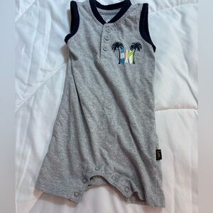 Lee Gray Sleeveless Bodysuit outfit romper with Surfboard Summer Design 18 month